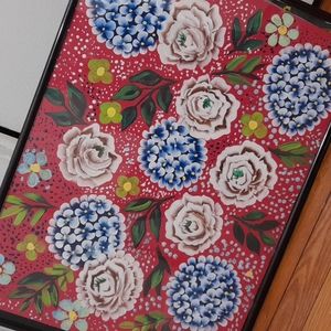 Original hydrangea Artwork, painting acrylic floral art